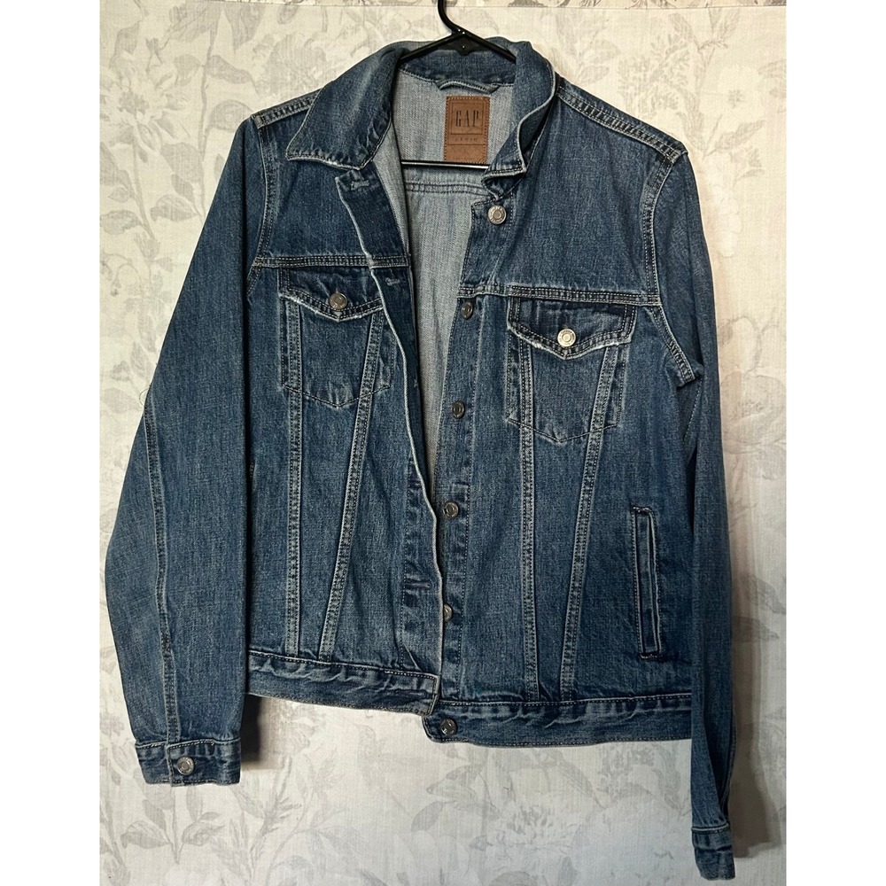 GAP Men's Classic Blue Denim Trucker Jacket Large Wash